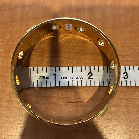 Coach bracelet bangle white & gold with oval perforations - Picture 6 of 9